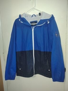 Dockers Navi Blue, Royal Blue Hooded Windbreaker Jacket Size Small